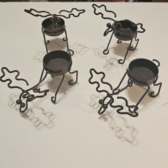4 PartyLite Woodland Creatures Metal Reindeer / Moose Tealight Candle Holders - Picture 2 of 12